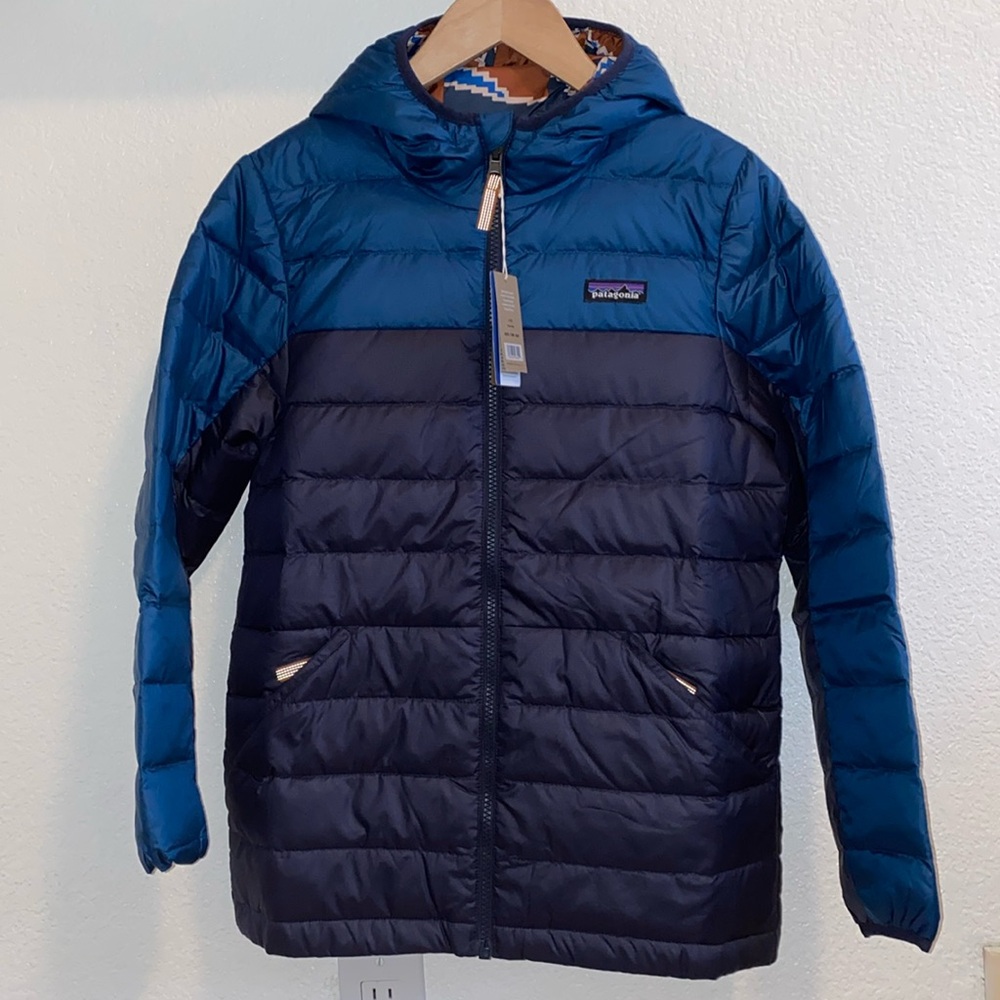 Reversible down sweater hoody